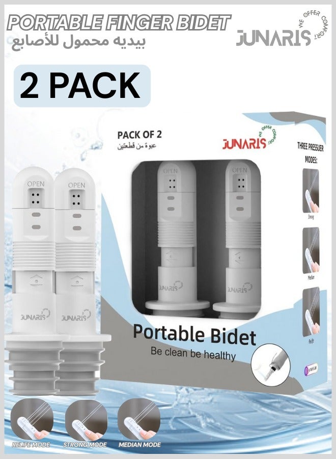 جوناريس عبوة من قطعتين من بيديه متنقل | بيديه محمول للرجال والنساء | شطاف محمول للسفر والتخييم | شطاف المسافر صغير الحجم مزود بفوهة مائية للنظافة الشخصية | بيديه قابل لإعادة الشحن للاستخدام أثناء السفر والتخييم، بخاخ دش - Image 1